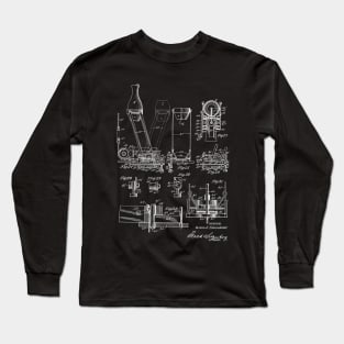 Automatic Bowling Machine Vintage Patent Drawing Long Sleeve T-Shirt